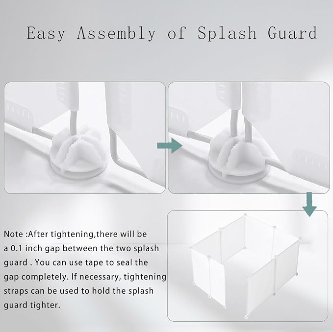 Cat Litter Box Enclosure Splash Guard,DIY Large Pet Litter Box Shields for Open Top Litter Pan.Small Animal Pen for Hamsters, Guinea Pig (Not Include Litter Mat White, Large L24''W24''H16'' 8PCS)