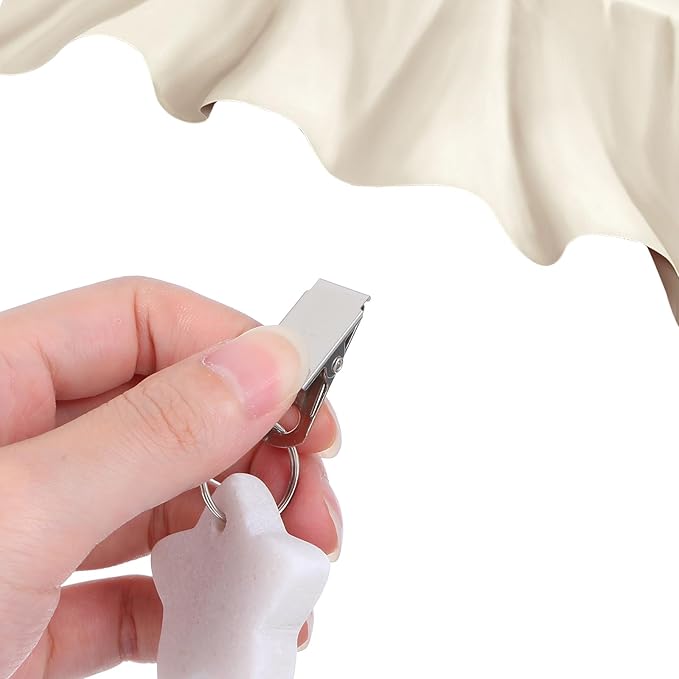 12 Pack Tablecloth Weights, Table Cloth Pendant Stones with Metal Clips, Heavy Marble Tablecloth Hangers, Stainless Steel Table Covers Clamps for Decoration, Outdoor, Picnic, Family Dinner Party