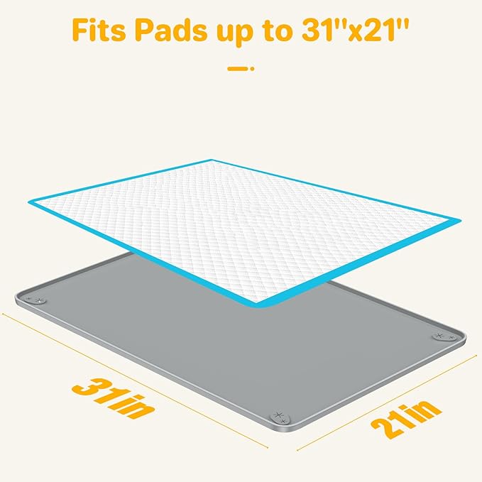 Aisslro Pet Feeding Mat, 31”x21” Absorbent Pet Placemat for Food and Water Bowl, Non-Slip Silicone, Leak-Proof Floor Protection for Quick Dry Water Dispenser Mat for Dog and Cat, Grey