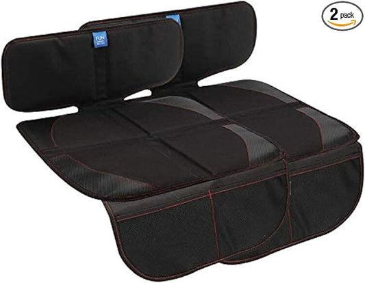 funbliss Car Seat Protector for Baby Child 2 Packs Black,Waterproof Seat Protector with Thickest Padding for Baby Car,Dog Mat,Cover Pad Protects Automotive Vehicle Leather