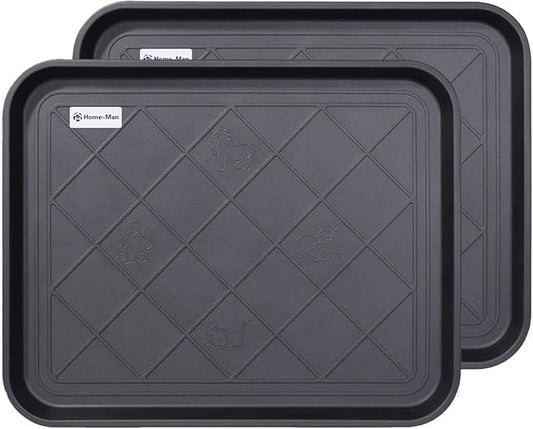 Multi-Purpose Boot Tray Mat,Boot Tray for Entryway, Pet Bowl Tray,Dog Bowl Mat,Waterproof Trays for Indoor and Outdoor Floor Protection,20“x 15"/2 Pack