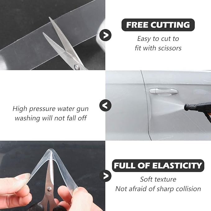 CloudBuyer Universal Door Edge Protector, Clear Sill Guard Film with Anti-Collision Protection for Vehicles (33Ft x 2In, Transparent)