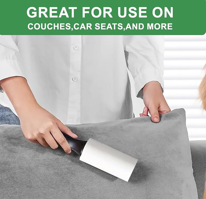 Lint Rollers for Pet Hair Extra Sticky, 600 Sheets Value Set Lint Roller with 2 Upgraded Handles, 6 Rollers Portable Pet Lint Remover for Clothes, Furniture, Carpet, Dog & Cat Hair Removal