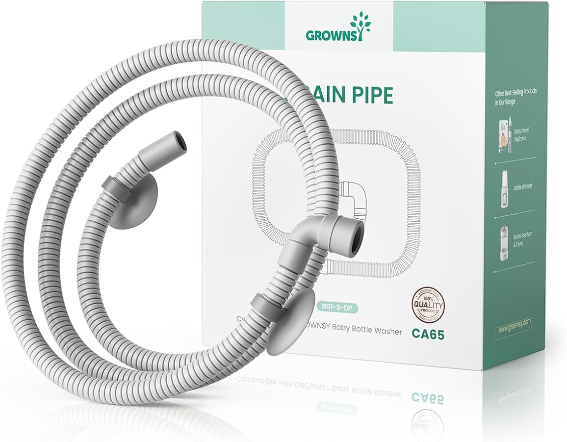Grownsy Drain Hose 1M for Bottle Washer, Soft, Durable and Flexible for GROWNSY EaseClean Bottle Washer, Momcozy and Papablic Baby Bottle Washers Replacement Accessory for Easy Water Drainage