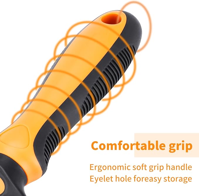 XLCL pet Pet Grooming Tool - 2 Sided Undercoat Rake for Cats and Dogs - Safe Dematting Comb for Easy Mats & Tangles Removing - No More Nasty Shedding and Flying Hair