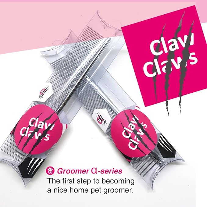 Claw Claws Cat Combs with Rounded Teeth, Removing Tangles and Knots, Quality Chrome Plated Thinner Round Spine Comb, Great Hand Feel and is NOT Easy to Rust, Exquisite and easy to carry
