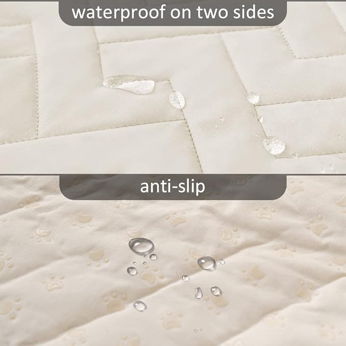 fuguitex Waterproof Dog Bed Cover Couch Cover for Pet Anti-Slip Cat Mat Pet Pad Blanket for Sofa Chair Recliner Bed Furniture Protrctor