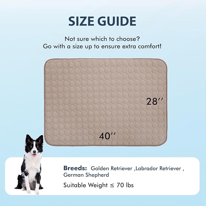 MICROCOSMOS Summer Cooling Mat & Sleeping Pad- Water Absorption Top, Easy Carry, EZ Clean, Materials Safe. Keep Cooling for Pets, Kids and Adults.(Brown, 40" x 28")
