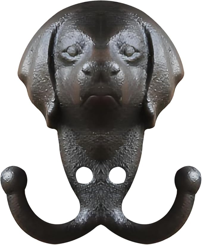 1 Pack Cast Iron Hook,Dog Themed Wall Hooks,Cast Iron Animals,Animal Dog Head,Coat Hooks for Wall,Key Hanger