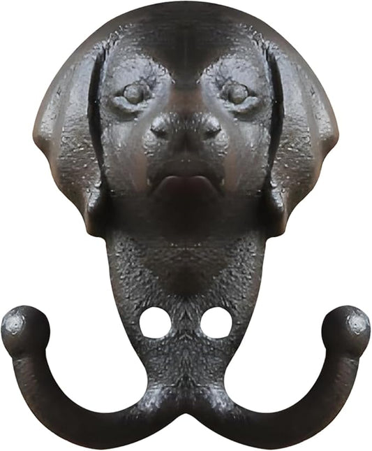 1 Pack Cast Iron Hook,Dog Themed Wall Hooks,Cast Iron Animals,Animal Dog Head,Coat Hooks for Wall,Key Hanger