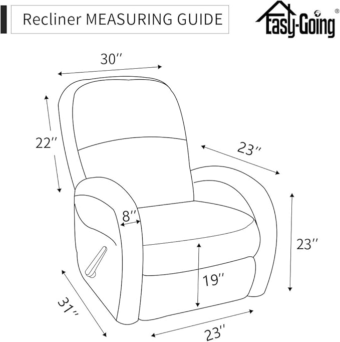 Easy-Going Sofa Slipcover Waterproof Recliner Chair Cover Non-Slip Fabric Couch Cover for Living Room Washable Furniture Protector for Pets Kids Children Dog Cat (Recliner, Sand)