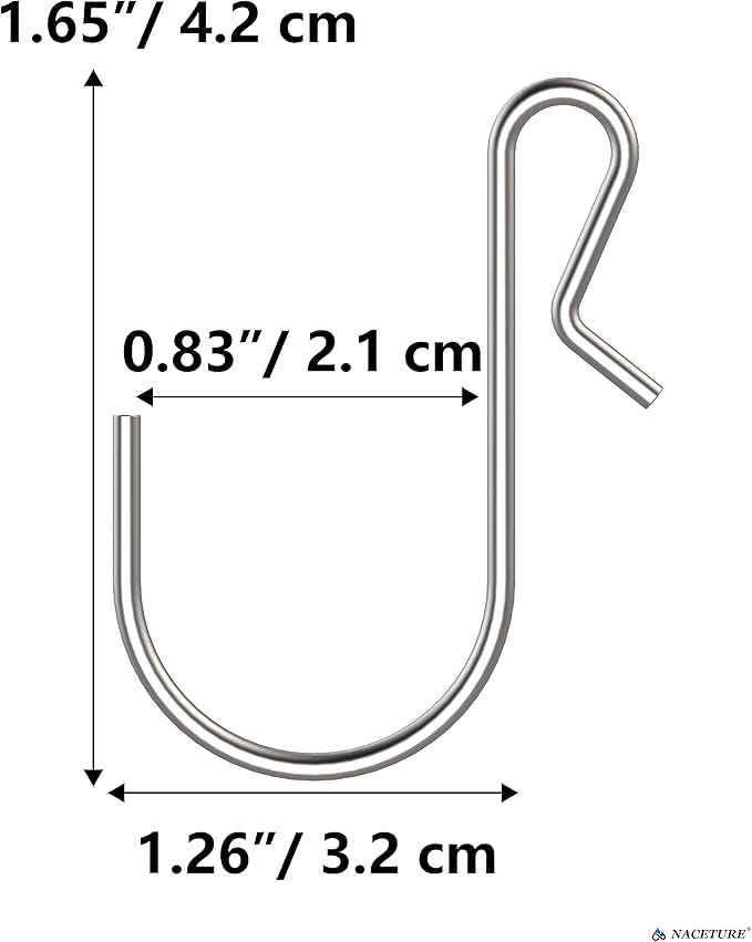 NACETURE 50 Pack Small Metal S Hooks Stainless Steel Wire Hooks - S Shape Hangers Mini S Hooks for Hanging, Fish Shaped Wall Hooks for Hanging Jewelry, Kitchenware, Clothes