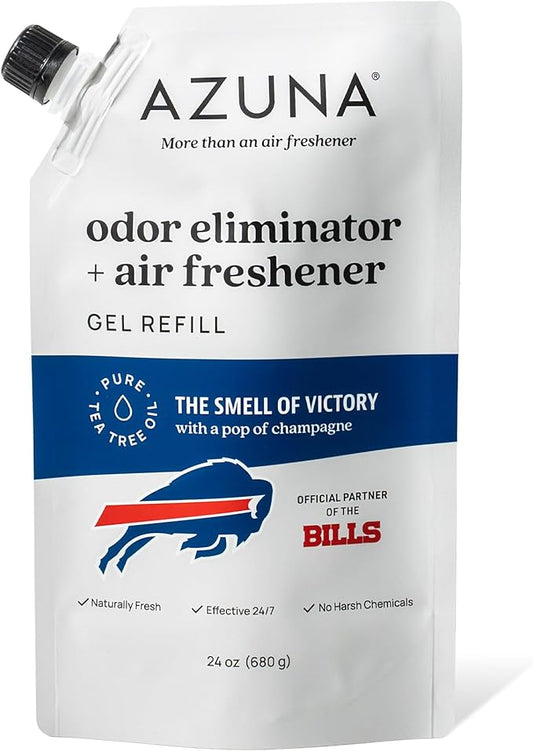 Azuna Odor Remover Gel Refill Pouch | Air Purifier with Tea Tree Oil | Plant Powered & Long Lasting | For Pet Odors, Smoke & Strong Odors | Smell of Victory | 24 oz.