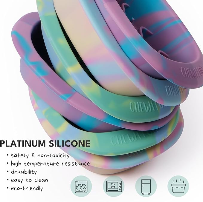 CHEWFFON Interactive Dog&Cat Lick Mat Bowls, BPA-Free Silicone Dog Slow Feeder with Suction Cups, Non Slip Food Bowl for Dogs and Cats, Reduces Boredom and Anxiety, Dishwasher Safe, Blueberry Small
