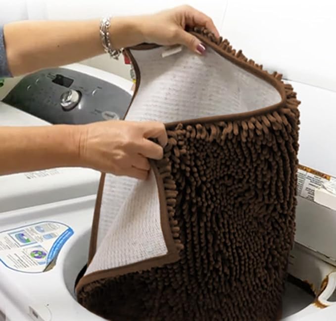 Muddy Mat® | Super Absorbent Door Mat Indoor, Microfiber Quick Dry Chenille Entryway Rug, Non-Slip Front Door Mat, Indoor Mats for Entryway, Machine Washable Pet Rug, Brown 35"x24"