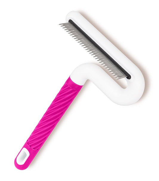 TailGurus Pet Flea Comb for Dogs & Cats - Grooming Tool with Long & Short Steel Teeth, Safely Removes Tangles and Knots, Gentle Detangling Brush for Pet Hair (TG2044)
