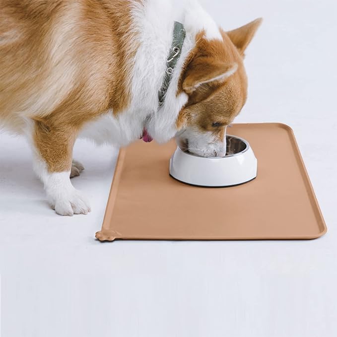 AUDWUD Silicone Waterproof Pet Feeding Mats,Anti Slip Bowl Pad,Dog Mat for Food and Water