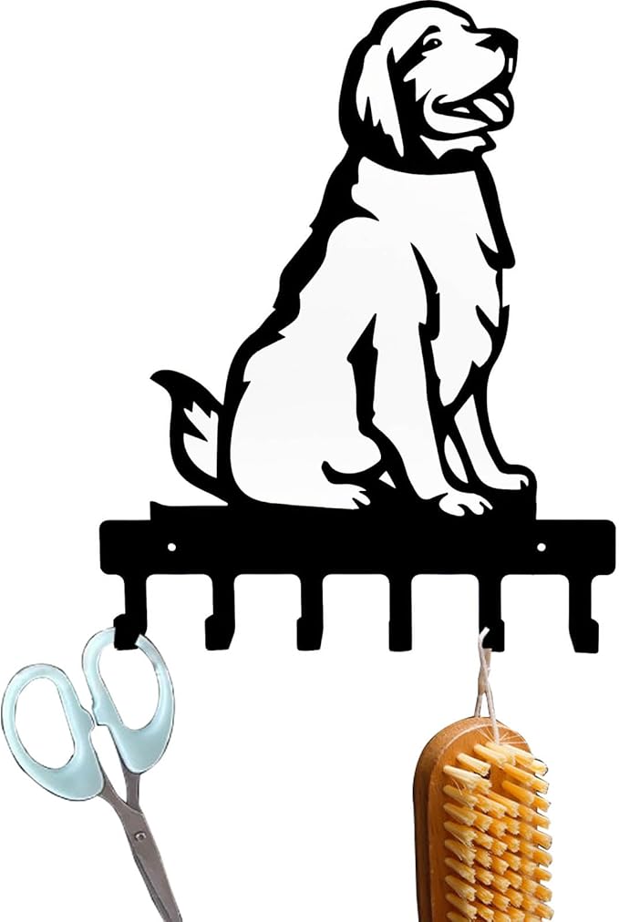 YANGZHI Wall Mount Key Hooks, Wall Decorative Dog Family Key Holder Black Dog Wall Hooks Hanger Gift for Bedroom, Living Room, Kitchen, Bathroom Hardware Hooks Beagle (11 * 12.5 inches)