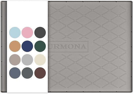 URMONA 31" x 19" Waterproof Silicone Mat in Multiple Sizes & Colors, Under Sink Mat for Kitchen & Bathroom, Pet Food Pad for Dogs & Cats, Kitchen Cabinet Liner, Multi-Purpose for Storage(Beige)