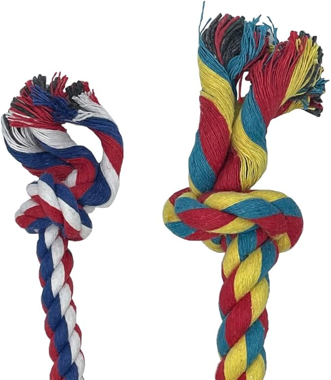 Knotted Rope Chew Toy for Small Dogs - Medium Size 8"