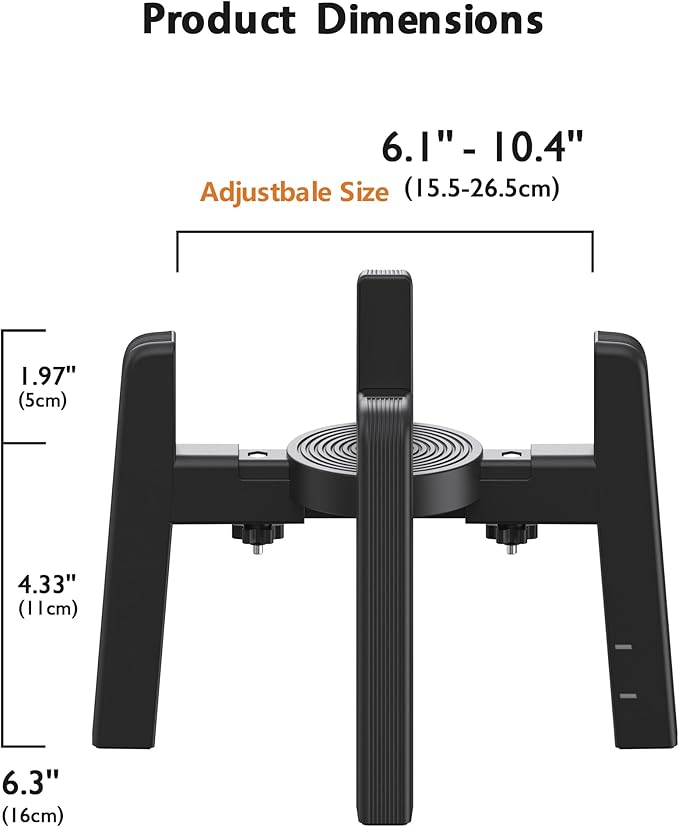 CZPET Dog Bowl Stand with Adjustable Width [Stand Only], Single Raised Pet Water & Food Feeder for Medium Dogs, Stable and Anti-Slip Elevated Bowl