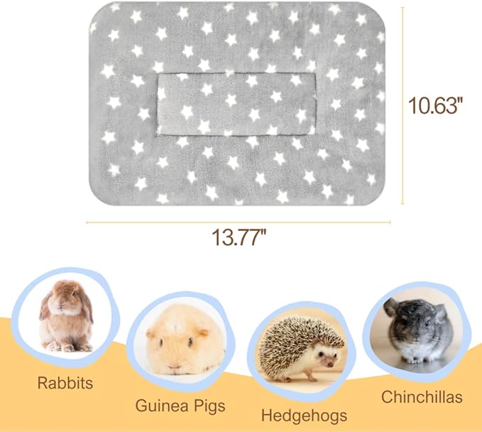 Tierecare 10PCS Guinea Pig Bed Soft Rabbit Bedding Cage Liner Warm Bunny Mats Pee Pads Fleece Blanket Plush Hamster Sleep Beds Ferret Squirrel Hedgehog Rat