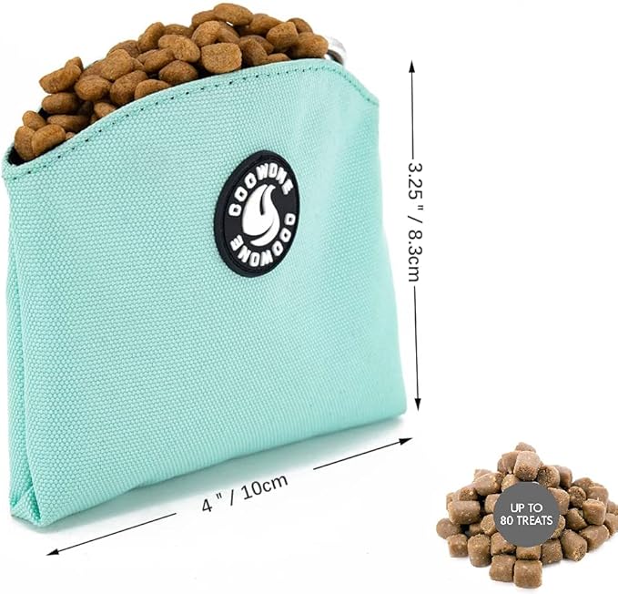COOWONE Dog Treat Pouch Magnetic Closure Small Dog Training Treat Pouch Pocket Sized Small Dog Treat Pouch with Clip (mint green)