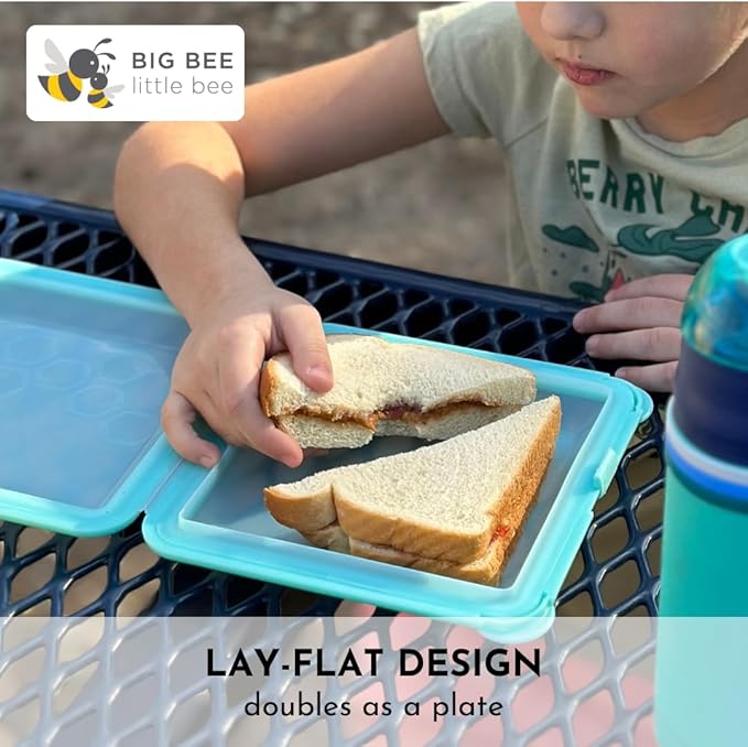 Big Bee, Little Bee - SoftShell Reusable Silicone Food Storage Container with Connected Clamshell Lid, Easy to Clean, Snaps Closed, Microwave, Freezer & Dishwasher Safe (Raspberry)