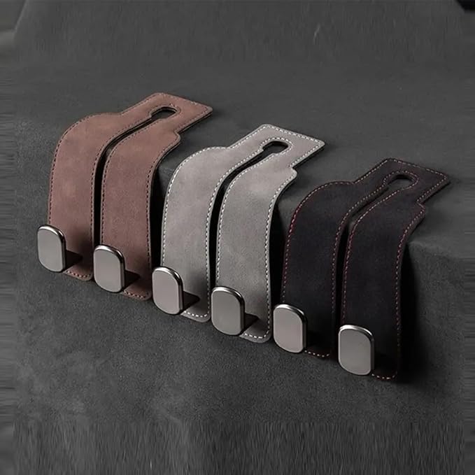 Car Hooks for Headrest,2PCS Car Seat Back Storage Hook for Headrest,Car Seat Multifunctional Bag Hook,Car Hooks for Purses,Bags,Handbags (Brown)