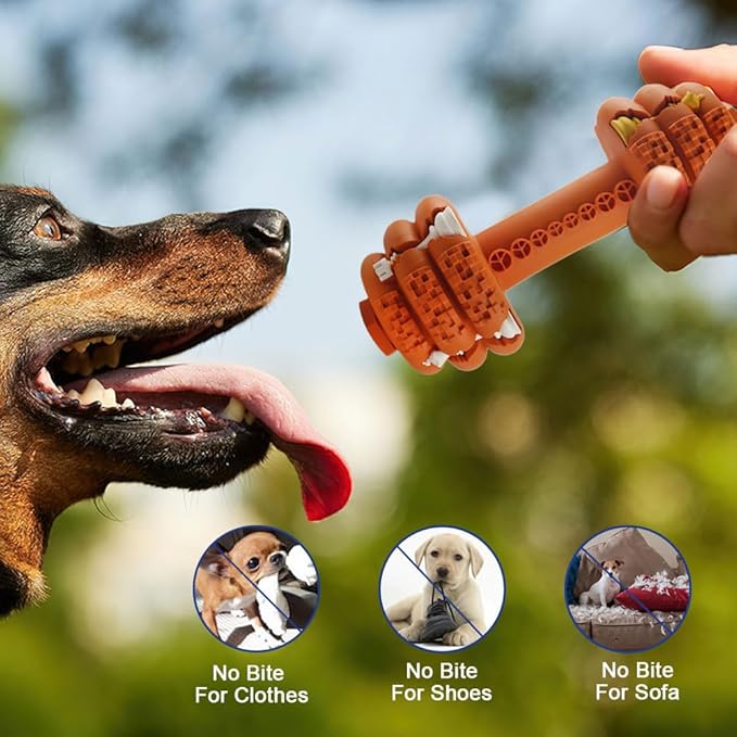 Hswaye Dog Chew Toys for Aggressive Chewers,Food Grade Non-Toxic Dental Pet Toy,Tough Durable Indestructible Dog Toys for XSmall Dogs.Orange（5IB-8IB）
