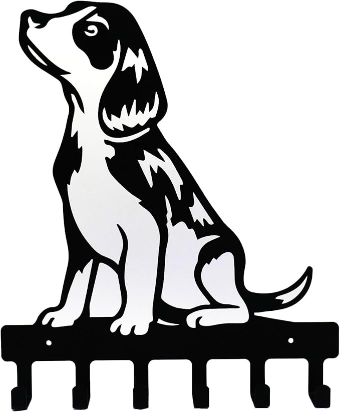 YANGZHI Wall Mount Key Hooks, Wall Decorative Dog Family Key Holder Black Dog Wall Hooks Hanger Gift for Bedroom, Living Room, Kitchen, Bathroom Hardware Hooks Beagle (11 * 12.5 inches)