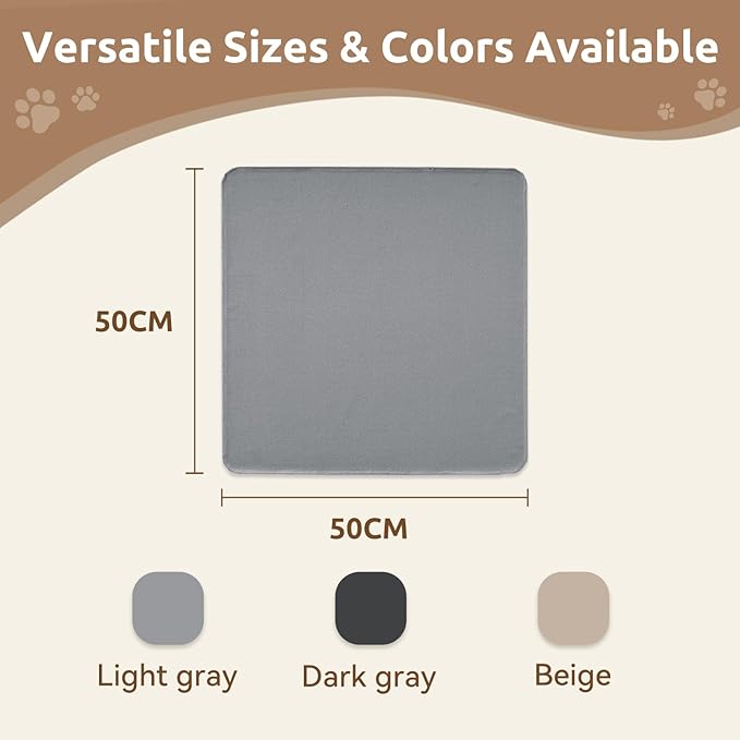 MontVoo Washable Dog Bed Cover, Absorbent Quick Dry Pet Bed Sheet, Easy Hair Removal Couch Covers for Dogs/Cats, 20x20 Inches, Waterproof PU Backing Dog Bed Mat for Car Seat, Cover Only, Grey