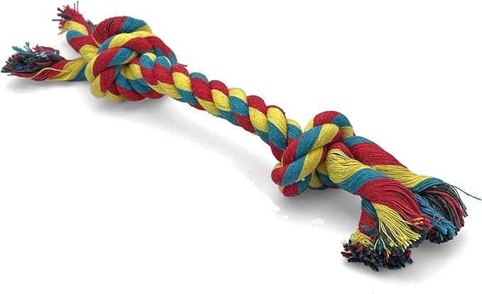 Knotted Rope Chew Toy for Small Dogs - Medium Size 8"