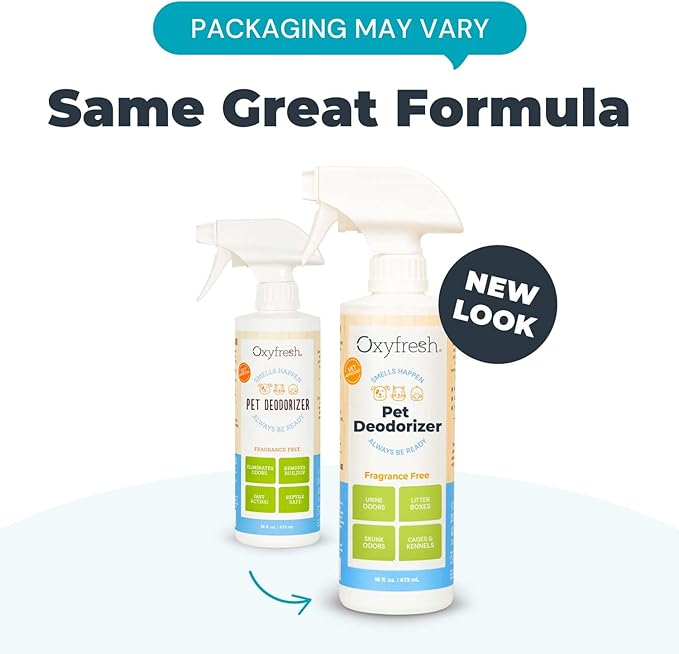 Oxyfresh Extra Strength Pet Urine Odor Eliminator for Home Spray - Goodbye to Stinky Odors - No Fragrance, No Harsh Chemicals - Works on Contact - Upholstery & Auto - Safe & Pet Parents Love It