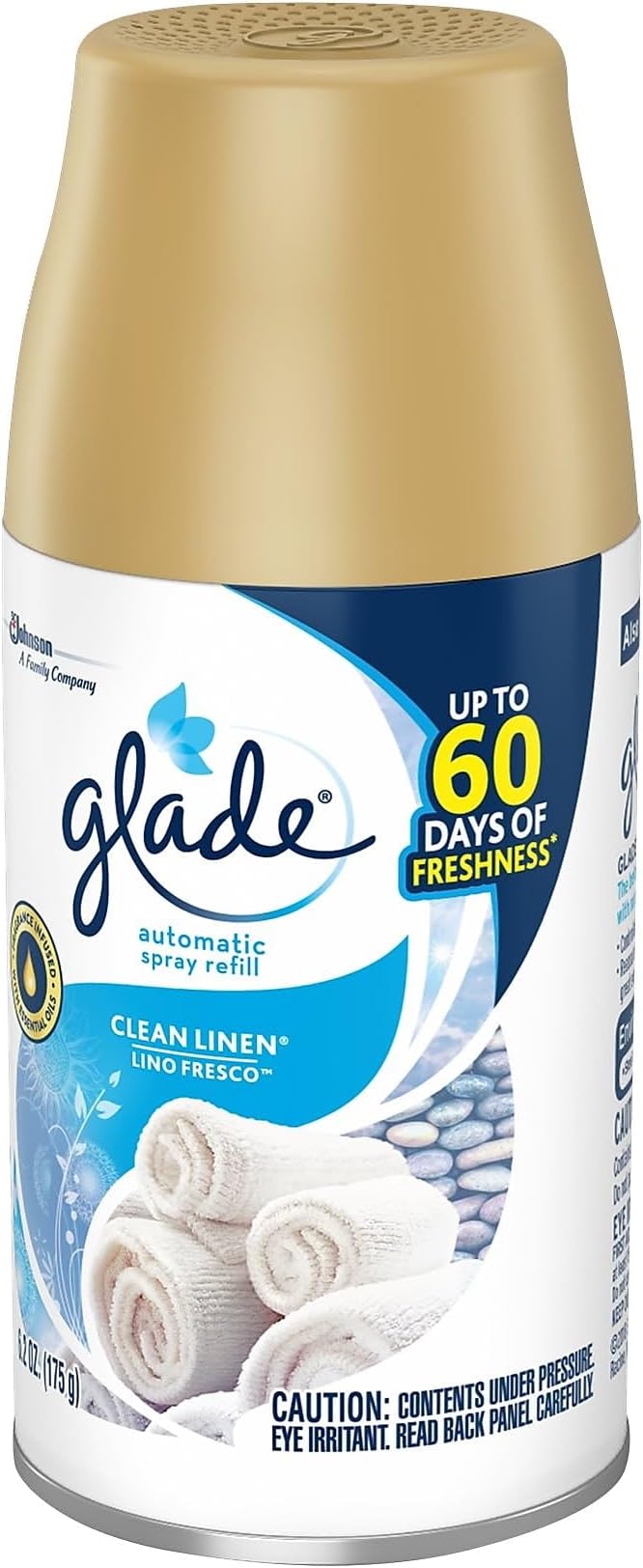 Glade Automatic Spray Refill and Holder Kit, Air Freshener for Home and Bathroom, Clean Linen, 6.2 Oz, 2 Count