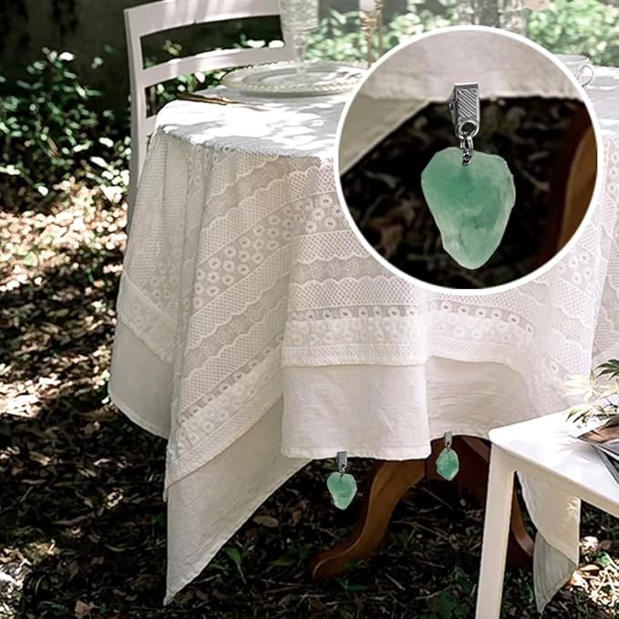 Crystal Tablecloth Weights for Outdoor Table, Picnic Table Cloth Weights Heavy Outdoor, Handmade Accessories, 8 PCS(Green)
