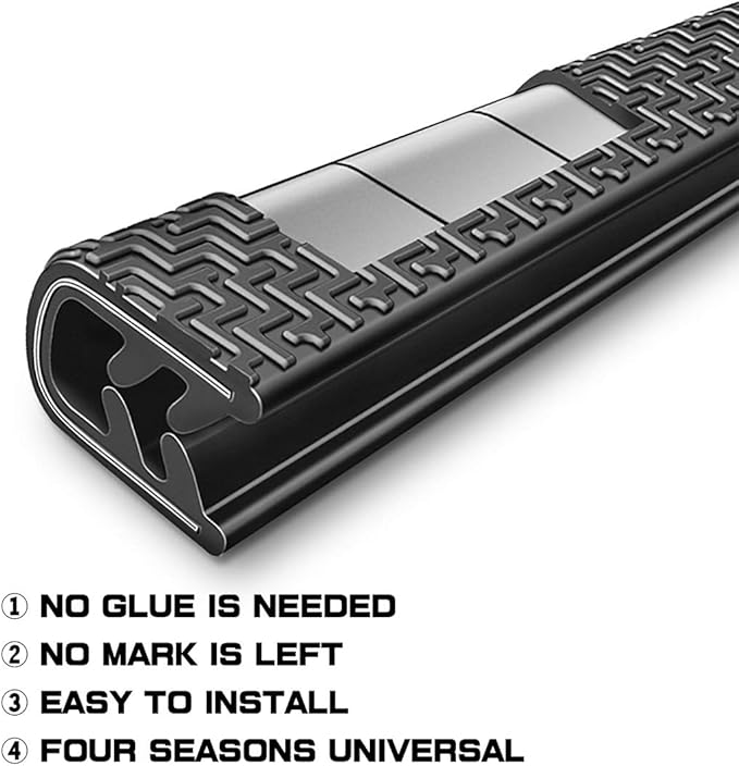 MYFAMIREA 13Ft(4M) Car Door Edge Guards - U Shape Edge Trim Rubber Seal Protector - Anti-Collision Clips Fit Most Cars