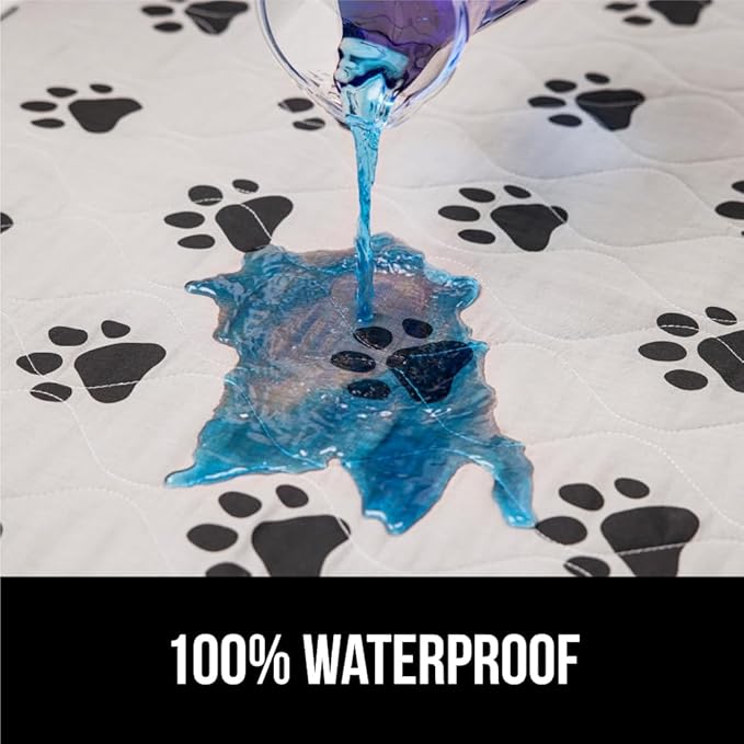 GORILLA GRIP Washable Puppy Pads, 28x18 Pack of 2, Slip Resistant Dog Crate Mat, Waterproof Cloth Pee Pad for Training Puppies in Playpen, Reusable Pet Incontinence Blanket, Protects Sofa, Furniture
