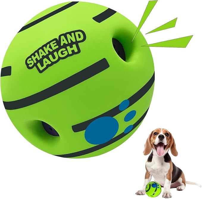 SHAKE AND LAUGH Dog Toys Ball, Interactive Dog Ball, Shaking with Gibbering Sound, for Training & Herding, M, 3.46 in (8.8 cm)