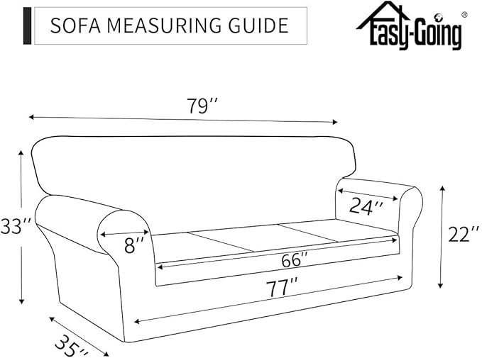 Easy-Going Sofa Slipcover Waterproof Couch Cover for 3 Cushion Couch Sofa Cover Furniture Protector Cover Pets Covers Washable Non-Slip Fabric Pets Kids Children Dog Cat (Sofa, Christmas Red)