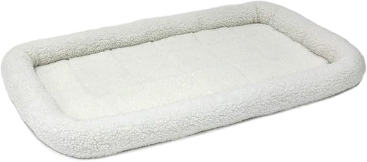 MidWest Homes for Pets QuietTime Dog Bed - White Fleece Bolster, Ultra-Soft and Machine Washable, Fits 48-Inch Crates and Carriers, for Extra-Large Breed Dogs