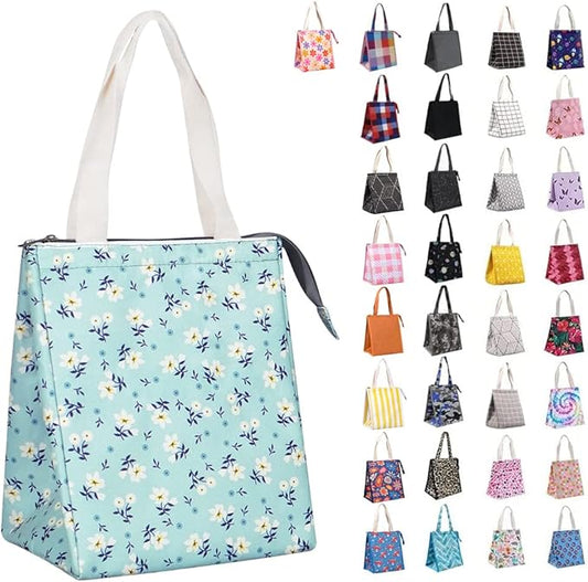 iknoe Insulated Lunch Bag for Women & Adults, 9L Foldable Wide-Open Cooler Bag with Pockets, Leakproof & Portable, for Picnic, Office, Beach(Shivering)