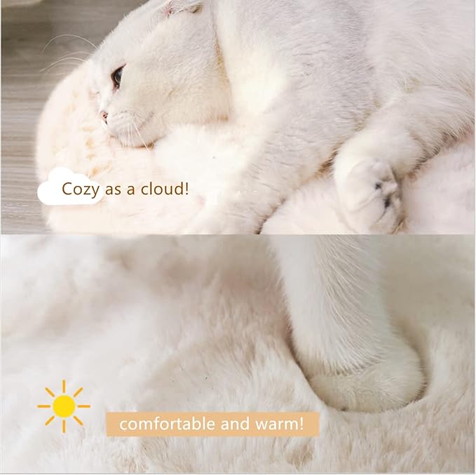 SHENGOCASE 2-Pack 10"x14" Rectangular Faux Rabbit Fur Cat Dog Bed Cushion Pad Mat, Cat Tree Tower Replacement Cushion Pad for Window Perch Carrier House Cage Crate Kennel Furniture