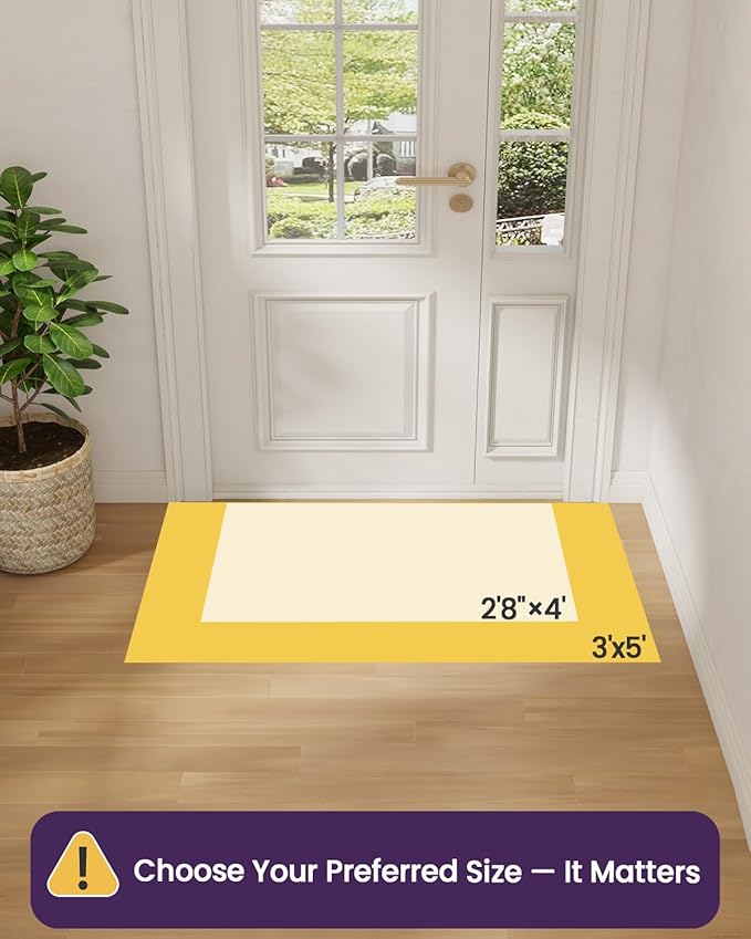 DEXI Front Door Entryway Mat Non Slip, 3x5 ft Large Washable Inside Entrance for House Floor Low Profile, Thin Entry Doormat Absorbent Dirt Trapper, Dark Grey
