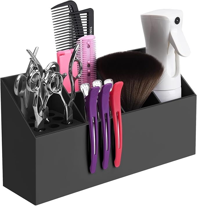 Scissors Large Storage Box, Scissors Holder for Groomers, Shear Holder for Hair Salon, Professional Hairdressing Combs, Clips, Brushes Storage Racks Tool Box