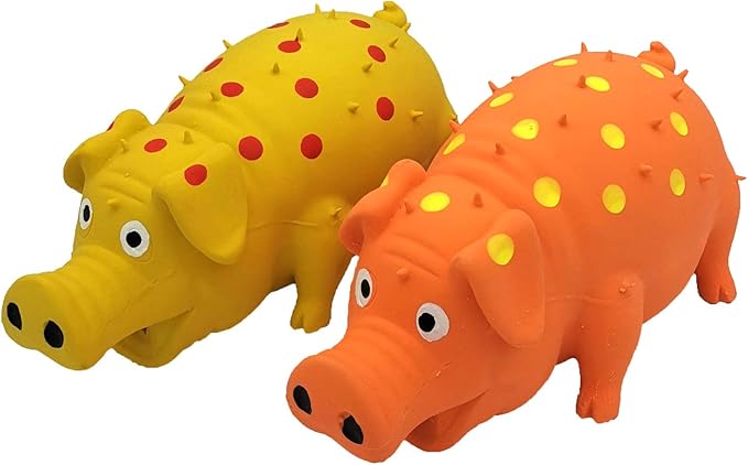 Hoiasem 2 Pack Latex Pig Dog Toys That Oinks for Small Medium Large Dogs