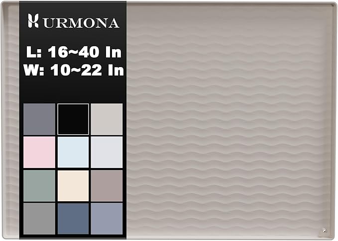 URMONA 22'' x 14'' Waterproof Silicone Under Sink Mat Cabinet and Counter Protector, Shelf Liner for Kitchen and Bathroom, Storage and Organizers, Litter Mat, Pet Cat Puppy Essentials（White Sand）