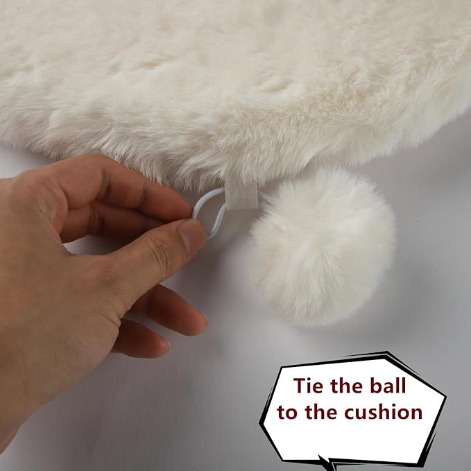 SHENGOCASE 2-Pack 18" x 18" Faux Rabbit Fur Cat Condo Replacement Cushion. Cat Dog Bed Cushion Pad for Window Perch Cat Tree Tower Carrier Cage Crate Kennel Furniture