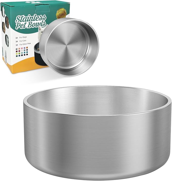LIANLAI Stainless Steel Dog Bowls, Rust-Resistant Pet Bowls, Non Slip Dog Water Bowl, Versatile Feeding Bowls（40 oz