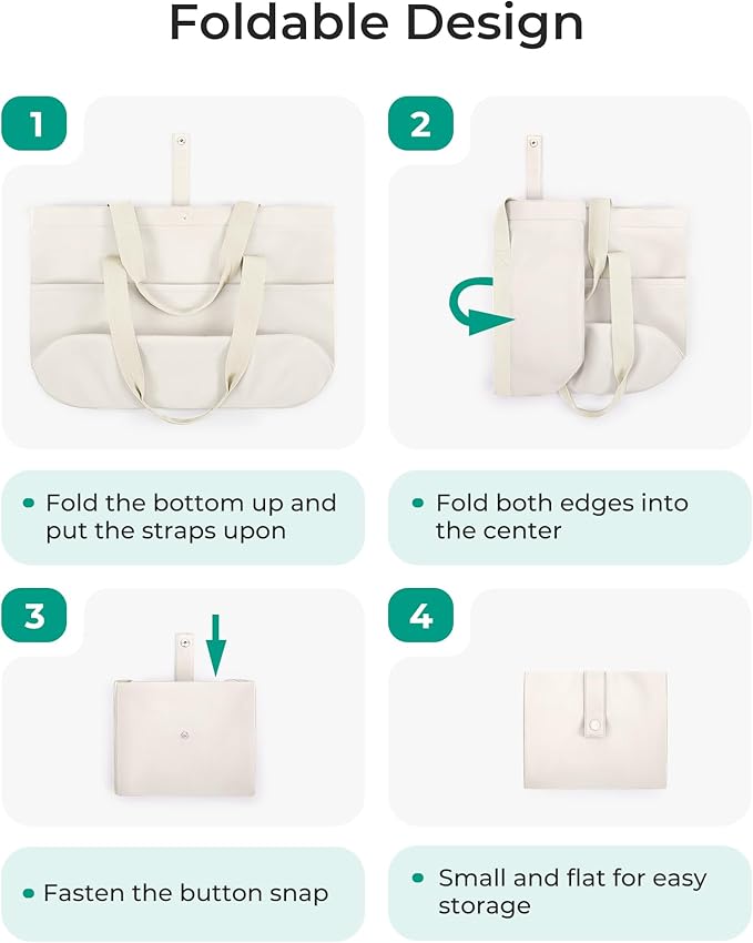 BAGSMART Tote Bag for Women, Foldable Tote Bag With Zipper Travel Large Shoulder Bag Handbag for Work-16.5''l X 6''wx 14''h